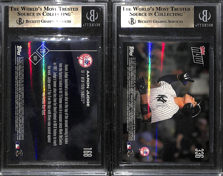 Lot of (2) Aaron Judge BGS 9.5 GEM Mint Rookie Cards from 2017 Topps Now