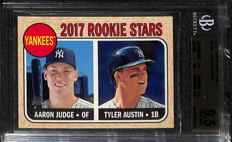 Lot of (2) 2017 Aaron Judge BGS 9.5 GEM Mint Rookie Cards - Heritage and Bowman Chrome Scout's Top 100