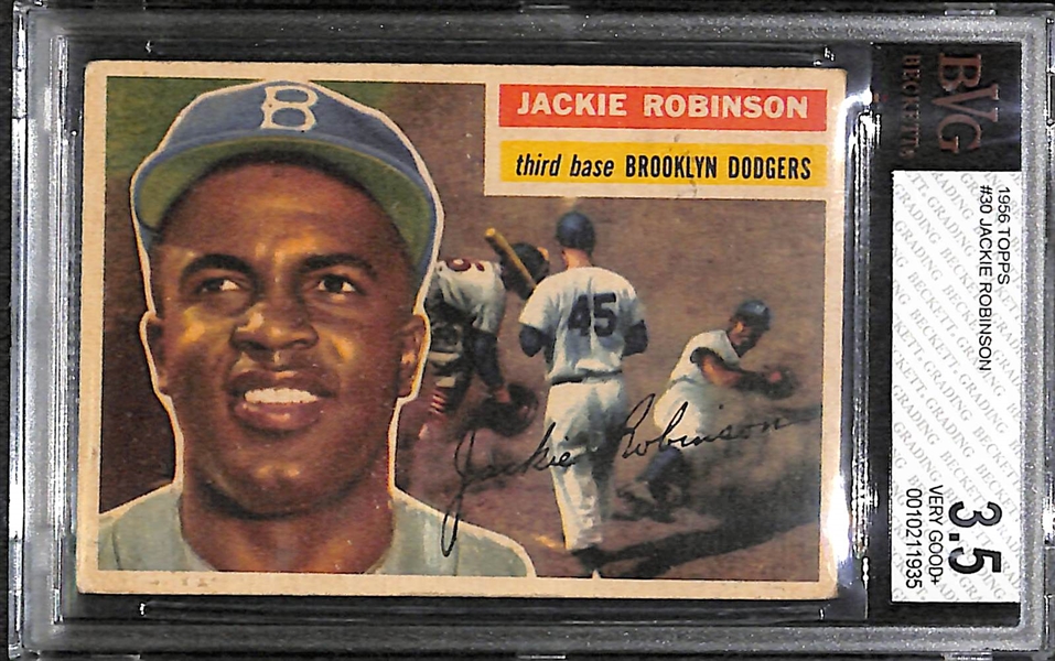 1956 Topps Jackie Robinson #30 Graded Beckett BVG 3.5