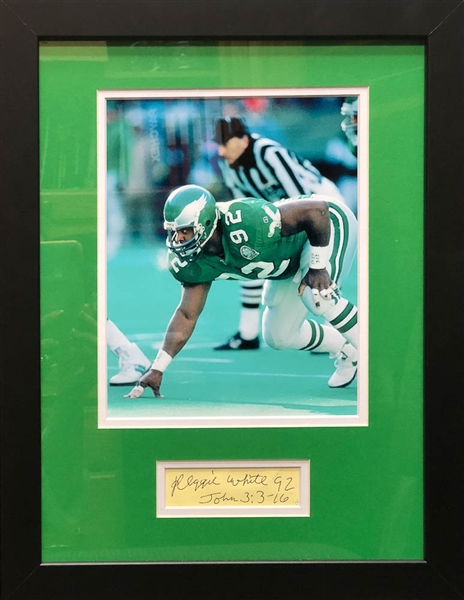 Reggie White Framed Cut Signature Display - Signed & Inscribed - JSA
