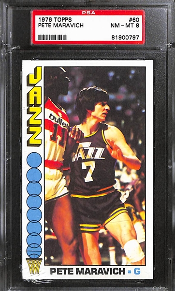 1976-77 Topps Basketball Complete Set with 4 PSA Graded Cards (#60 Maravich PSA 8; #1 Erving PSA 8; #77 Phil Jackson PSA 7; #100 Jabbar PSA 8)