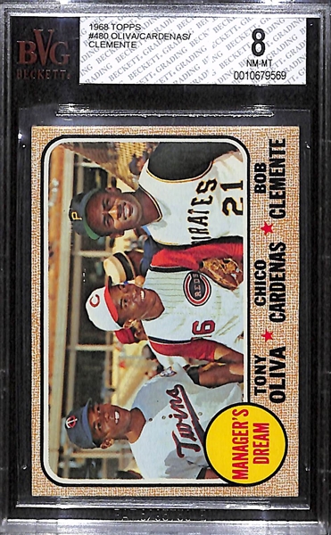 1968 Topps High-Grade Roberto Clemente Manager's Dream BVG 8