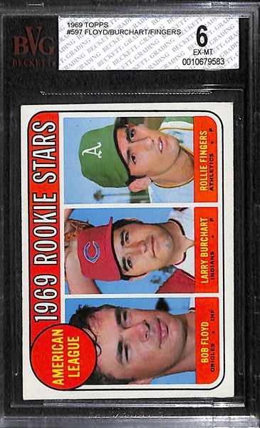 1969 Topps Reggie Jackson and Rollie Fingers Graded Rookie Cards (Jackson - BVG 4; Fingers - BVG 6)
