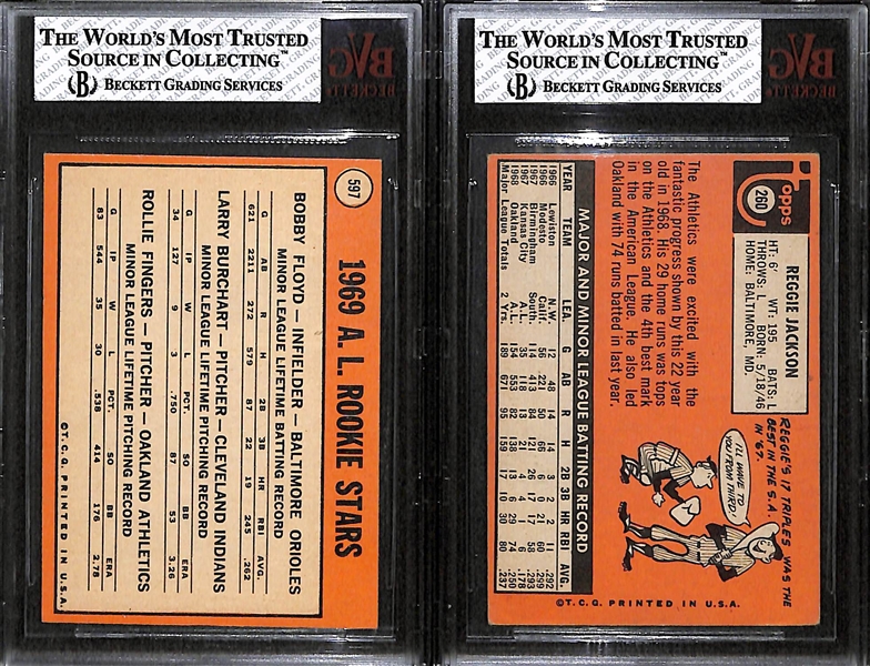 1969 Topps Reggie Jackson and Rollie Fingers Graded Rookie Cards (Jackson - BVG 4; Fingers - BVG 6)