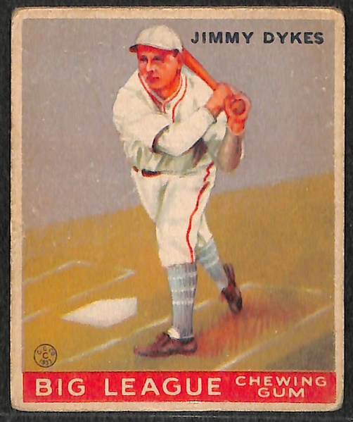 Lot of 3 - 1933 Goudy Baseball Cards w. Ted Lyons, Jimmy Dykes, Evar Swanson 
