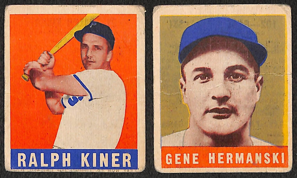 Lot of 2 - 1949 Leaf Baseball Cards - Ralph Kiner & Gene Hermanski