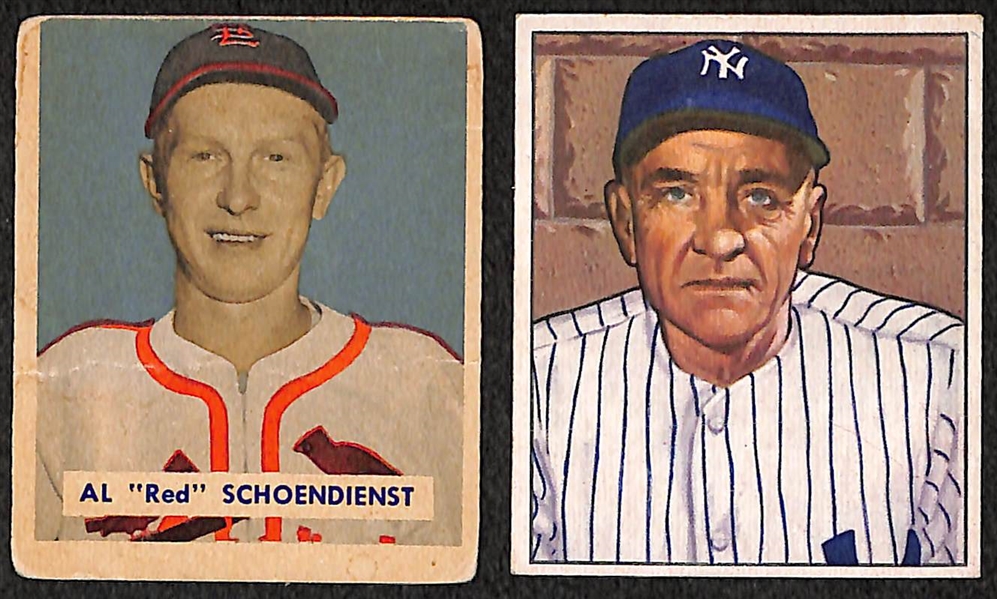 1949 Bowman Red Schoendienst & 1950 Bowman Casey Stengel