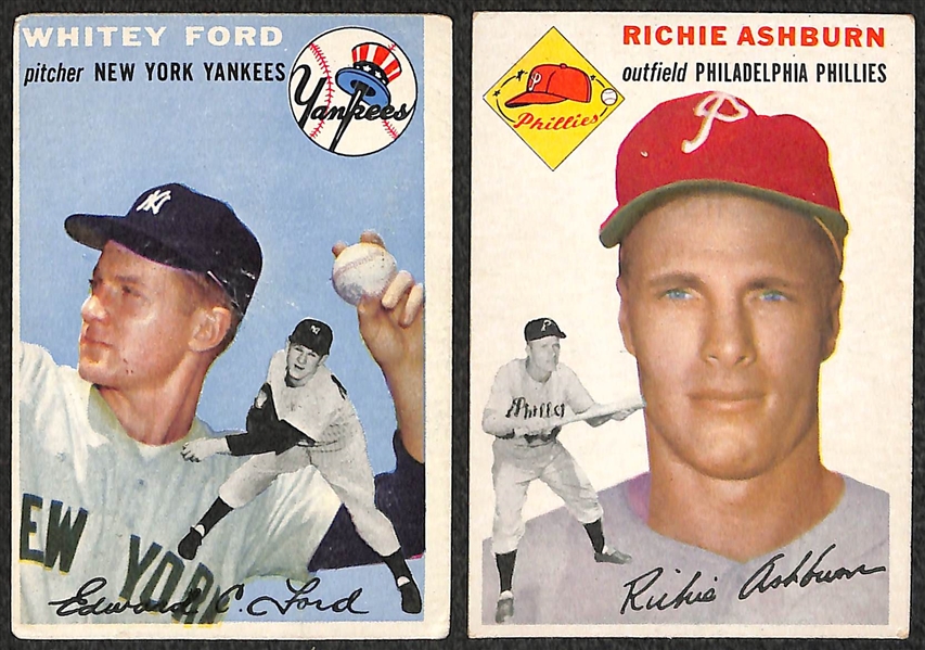Lot of 5 - 1954 Topps Baseball Cards w. Willie Mays