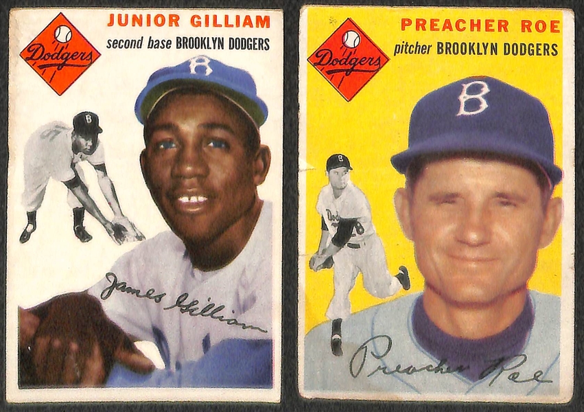 Lot of 5 - 1954 Topps Baseball Cards w. Willie Mays