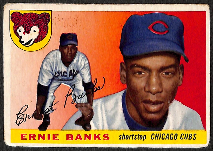 Lot of 2 - 1955 Topps Baseball Ernie Banks (2nd Year Card)