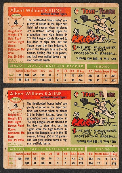 Lot of 2 - 1955 Topps Baseball Al Kaline (2nd Year Card)