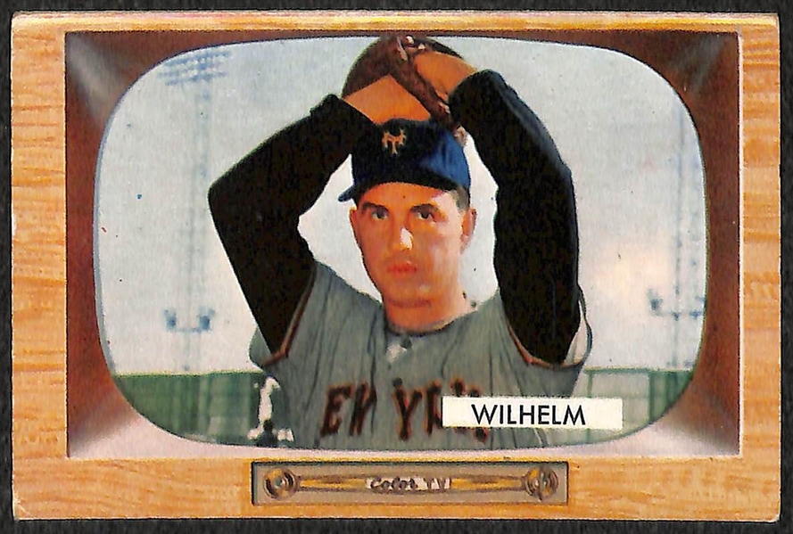 Lot of 2 - 1955 Bowman Baseball Cards - PeeWee Reese & Hoyt Wilhelm