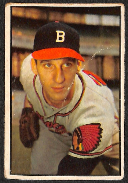 Lot of 3 - 1953 Bowman Baseball Cards - Feller, Ashburn, Spahn