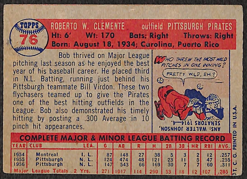 1957 Topps Roberto Clemente Card