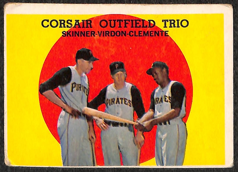 Lot of 4 - 1959 Topps Baseball Cards - Mays, Mathews, Aparicio, Carsair Trio