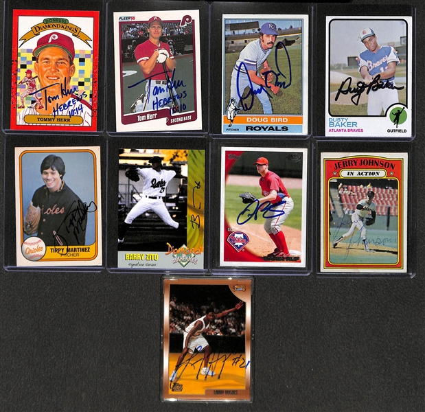 Lot of (45) Signed Sports Cards w/ Bob Feller, Moose Skowron, Joe Mauer, and CC Sabathia