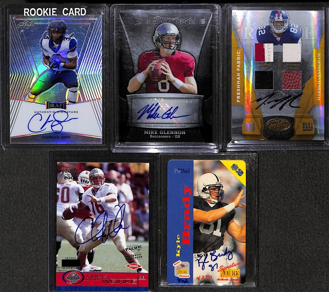 Lot of (55) Football Certified Autograph Cards (Inc. Charlie Johnson, Cliff Branch, and Brad Johnson)