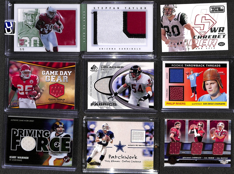 Lot of (60) Football Certified Jersey/Relic Cards w/ Brett Favre and Troy Aikman