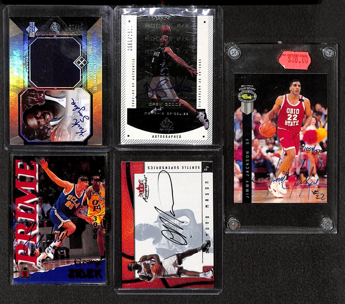 Lot of Over (40) Basketball Certified Autograph Cards w/ Bernard King & Ralph Sampson National Treasures Autographs