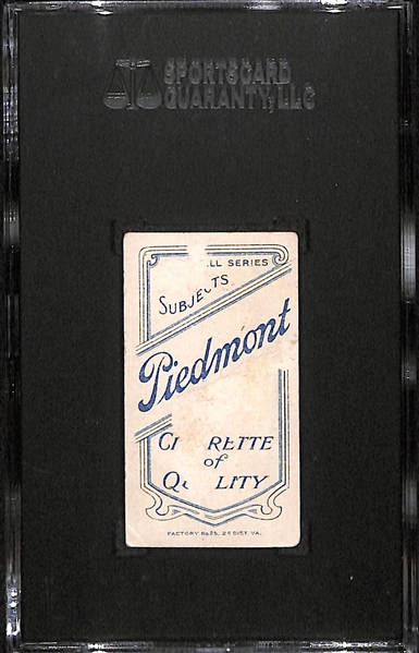 1909-11 T206 Roger Bresnahan - Portrait - Piedmont Back - SGC Authentic