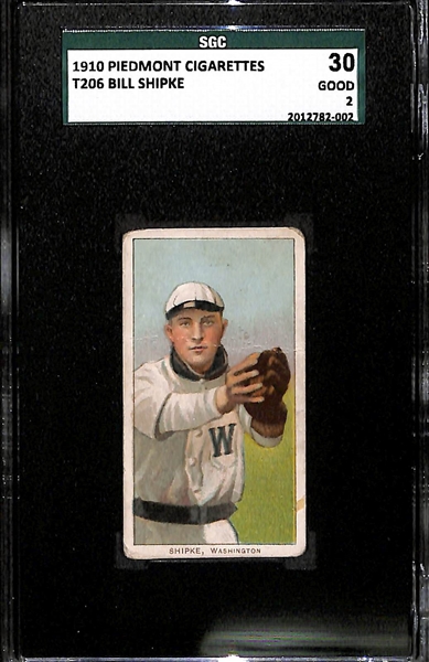 Lot of 3 - 1910 Piedmont Back T206 Cards - Byrne, Shipke, Lennox - SGC