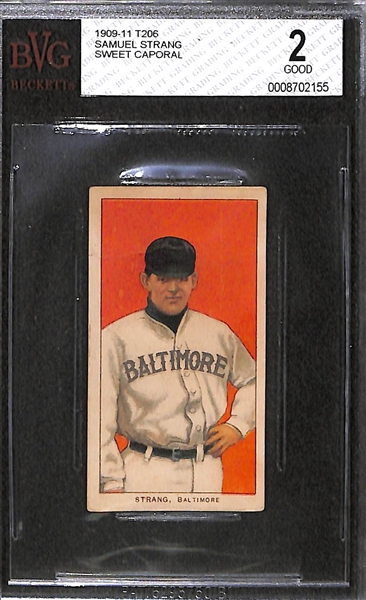Lot of 3 - 1909-11 T206 Cards - Clarke, Ganzel, Strang - BVG