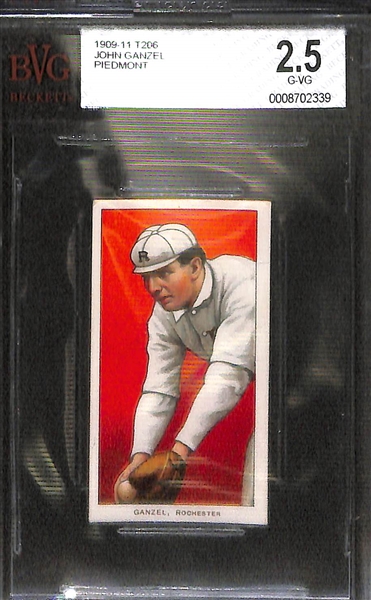 Lot of 3 - 1909-11 T206 Cards - Clarke, Ganzel, Strang - BVG