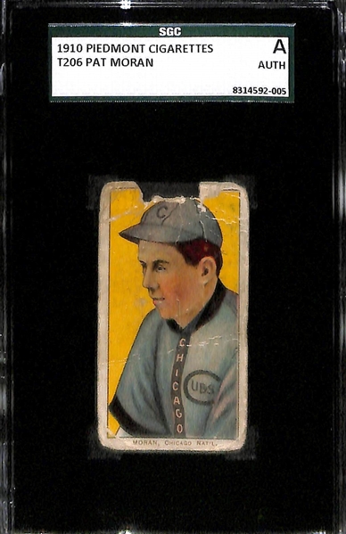 Lot of 3 - 1910 Piedmont Back T206 Cards - Sweeney, McAleese, Moran - SGC & PSA