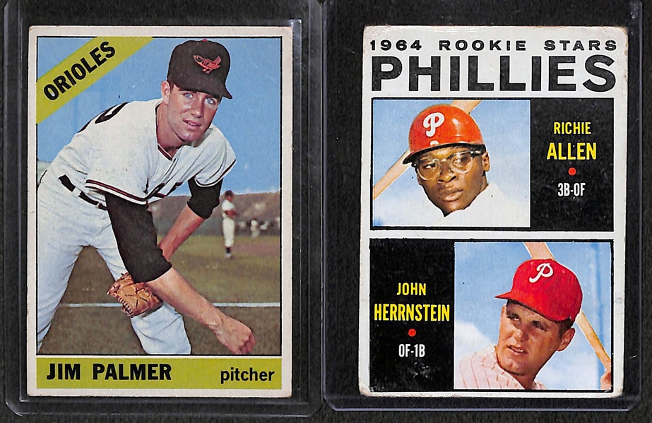 Lot of (7) Baseball Rookie Cards from 1959 to 1966 w/ Jim Palmer and Dick Allen