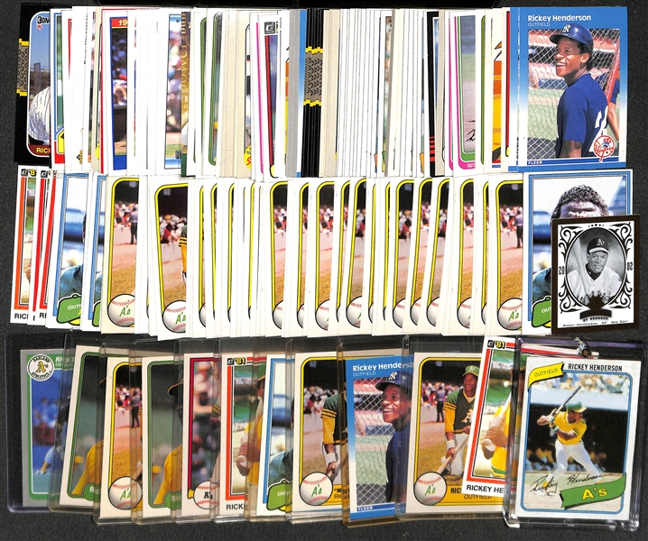 Lot of Over (165) Ricky Henderson Cards - Including 1980 Topps Rookie and Many 2nd Year Cards!
