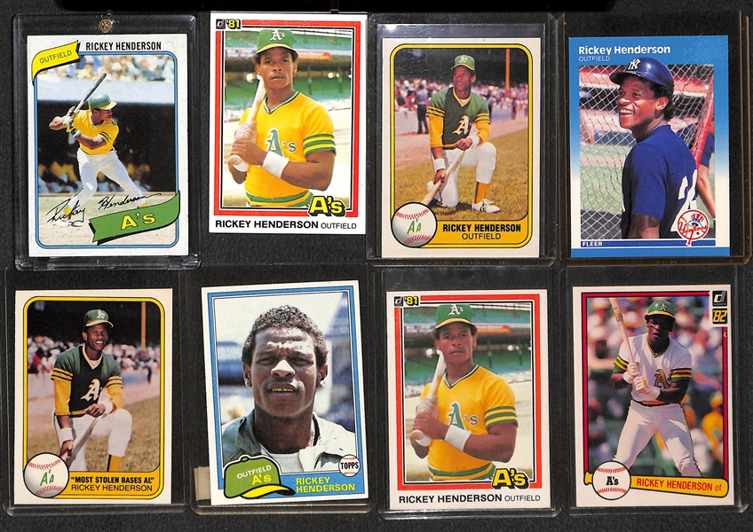 Lot of Over (165) Ricky Henderson Cards - Including 1980 Topps Rookie and Many 2nd Year Cards!