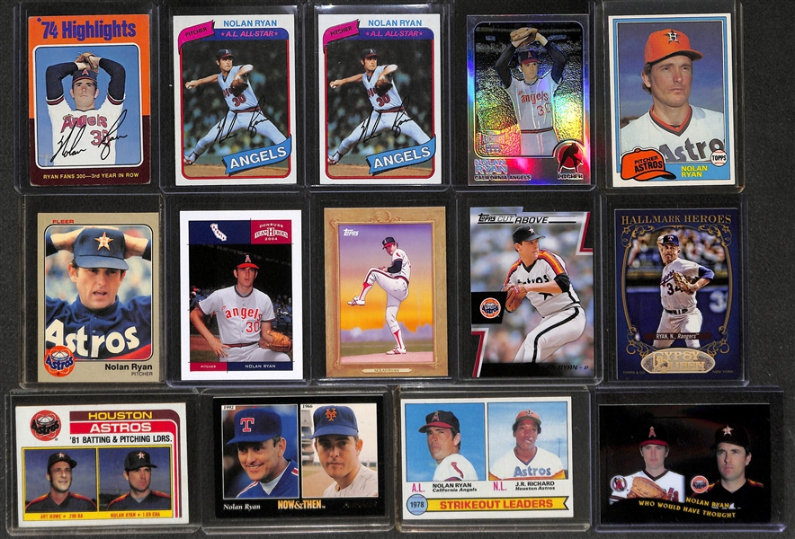 Lot of Over (400) Nolan Ryan Cards From 1975 to Present - Mostly 1980s-2000s