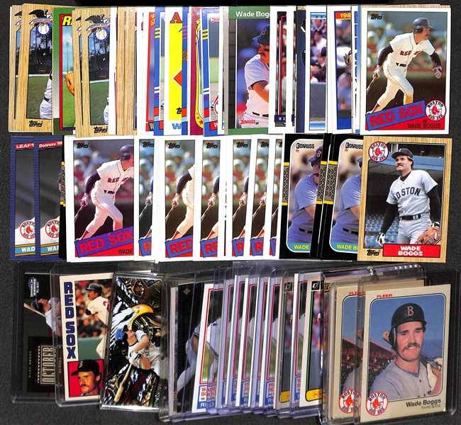 Lot of Over (90) Wade Boggs Cards w/ 12 Rookies
