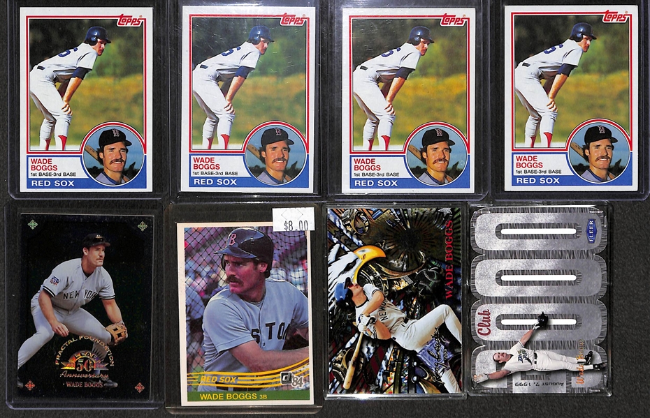 Lot of Over (90) Wade Boggs Cards w/ 12 Rookies