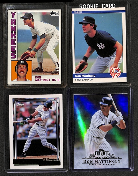 Lot of Over (115) Don Mattingly Cards w/ 6 Rookies (Including a 1984 Donruss Rookie)