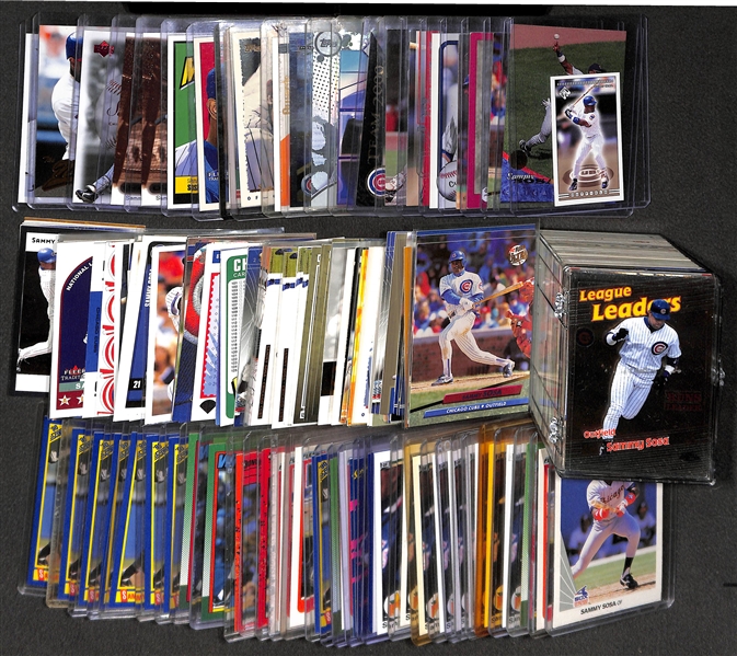 Lot of Over (250) Sammy Sosa Cards w/ 33 Rookies (Inc. Leaf Rookie)
