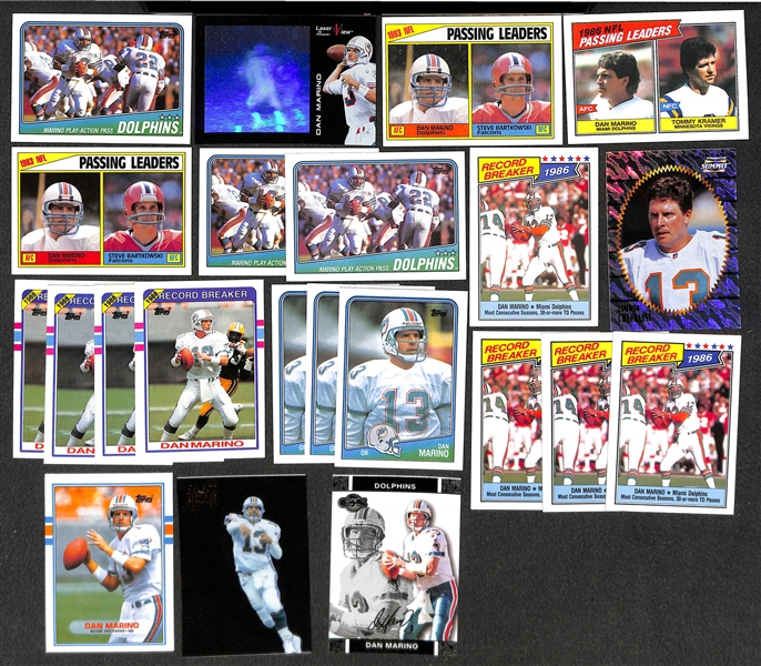 Lot of Over (400) Dan Marino Cards - 1980s-2000s w/ Inserts and Numbered Cards