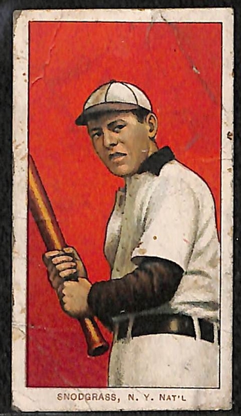 Lot of 4 1909-11 T206 Baseball Cards - Tenney, Snodgrass, Merkle, Herzog
