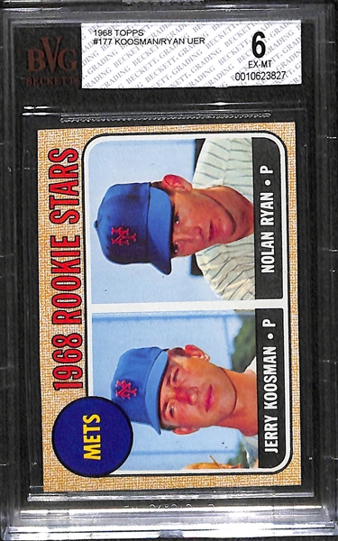 1968 Topps Nolan Ryan Rookie Card - BVG 6