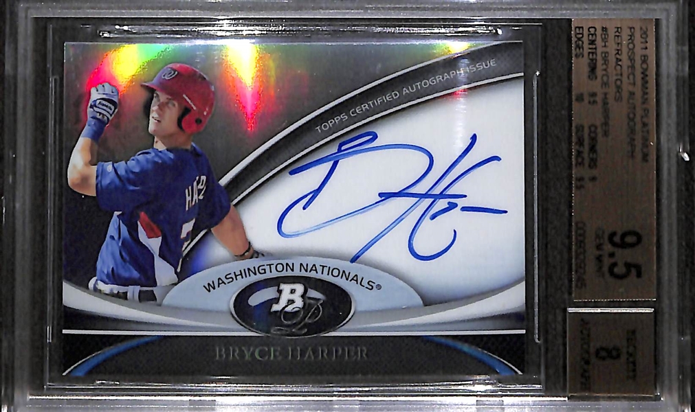 2011 Bowman Platinum Bryce Harper Autograph Rookie Card BGS 9.5