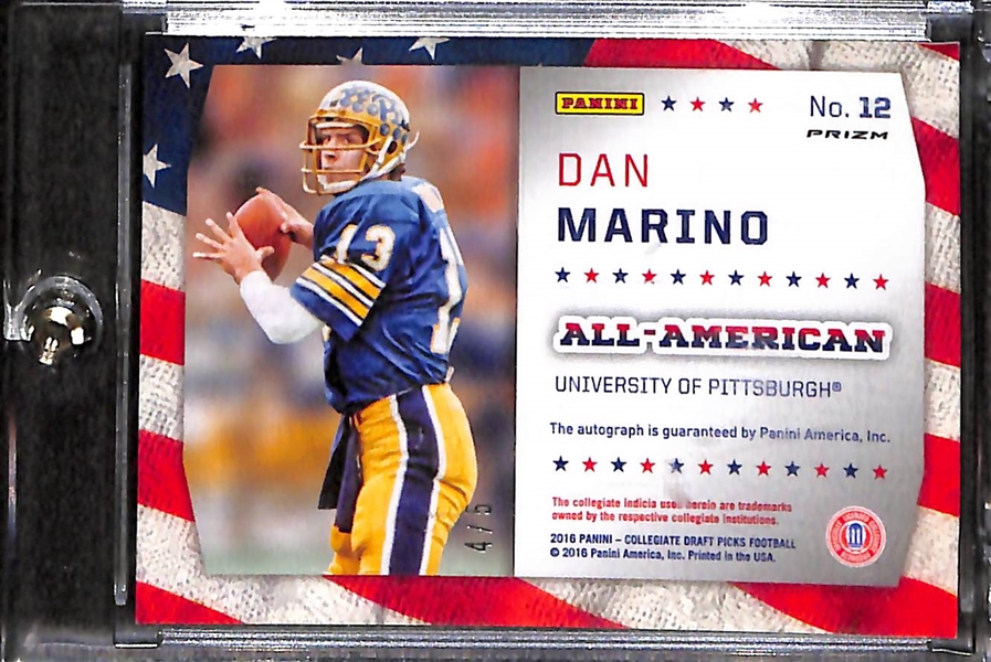 2016 Panini Prizm Draft Dan Marino 4/5 Autograph Refractor Card
