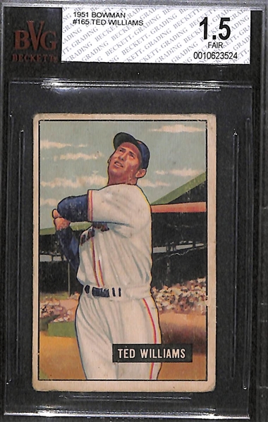 1951 Bowman #165 Ted Williams - BVG 1.5