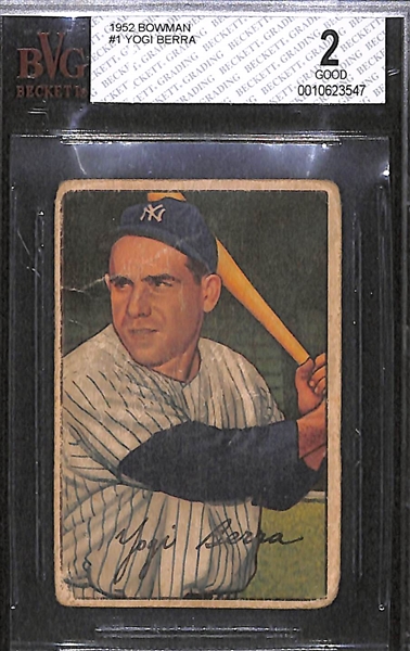1952 Bowman #1 Yogi Berra - BVG 2