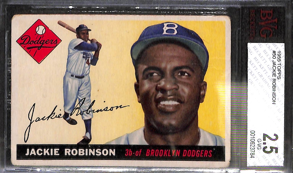 Lot of 2 - 1955 Topps Hank Aaron & Jackie Robinson - BVG