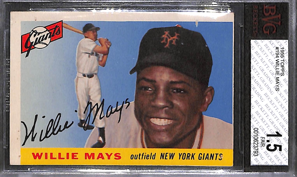 Lot of 2 - 1955 Topps Willie Mays & Harmon Killebrew - BVG