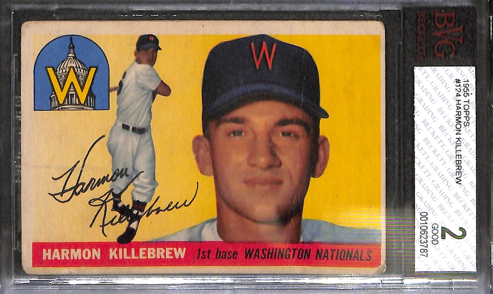 Lot of 2 - 1955 Topps Willie Mays & Harmon Killebrew - BVG