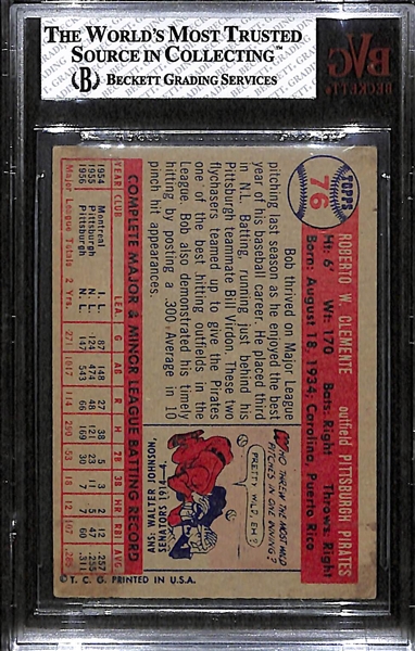 1957 Topps Roberto Clemente Graded Beckett BVG 4.5