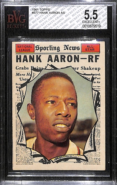 1961 Hank Aaron All-Star Card Graded BVG 5.5