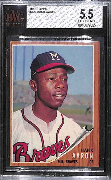 1962 Topps Hank Aaron Graded BVG 5.5