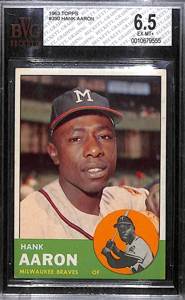 1963 Topps Hank Aaron Graded BVG 6.5